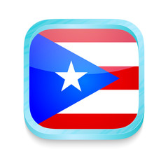 Smart phone button with Puerto Rico flag
