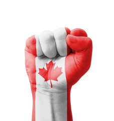 Fist of Canada flag painted, multi purpose concept