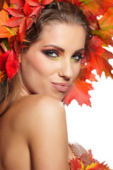 Autumn Woman. Beautiful makeup