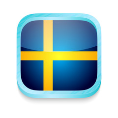 Obraz premium Smart phone button with Sweden flag