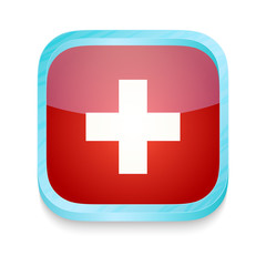 Obraz premium Smart phone button with Switzerland flag