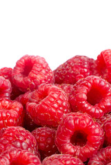 Ripe raspberries fruit background. Іsolated on white