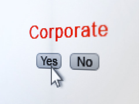 Business concept: Corporate on digital computer screen