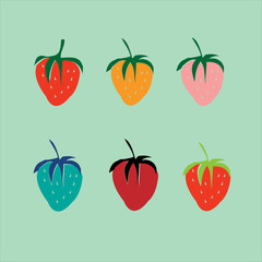 Strawberries in a pop art style. Vector.