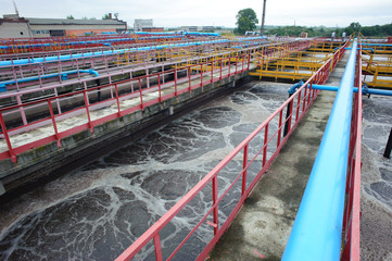 Water cleaning facility outdoors