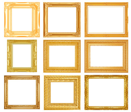 Set picture frame isolated on white background