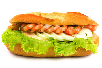 Baguette mit Shrimps