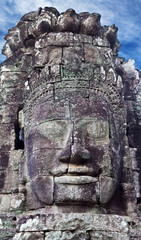 Ancient bas-relief at the Bayon temple