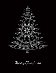Christmas card with pattern on black
