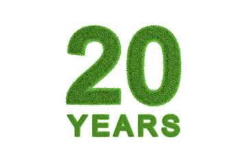 20 Years green grass anniversary numbers