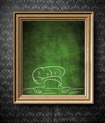 Chef sketch with copy-space for menu chalkboard