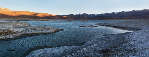 Tso Kar salt lake in Ladakh, North India