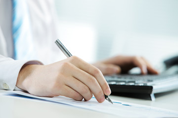 Working in office