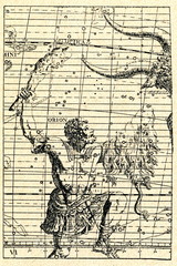 Orion constellation (Atlas Coelestis, 1752)
