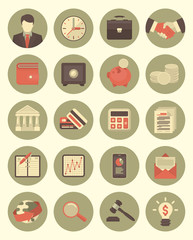 Financial and Business Icons Gray Set