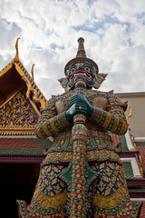Ancient statues at Wat Phra Kaew in Bangkok, Thailand