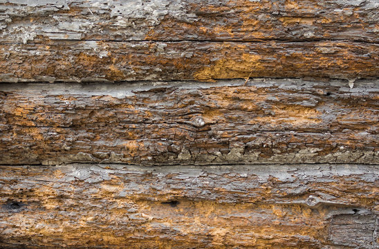 Natural background - ancient dwelling's wooden wall