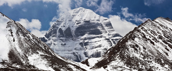 Panorama of Mount Kailash North Face in Tibet