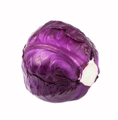 Obraz premium fresh red cabbage on a white background
