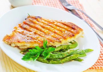 fried fish with green beans