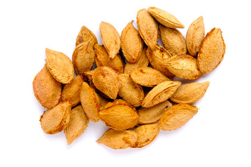 Plum kernels isolated on a white background