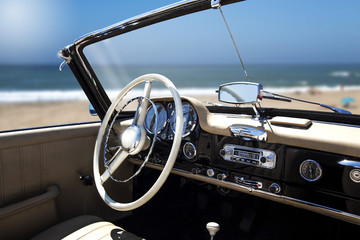 Vintage retro car interior
