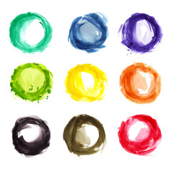 Watercolor colorful circles - 56423707