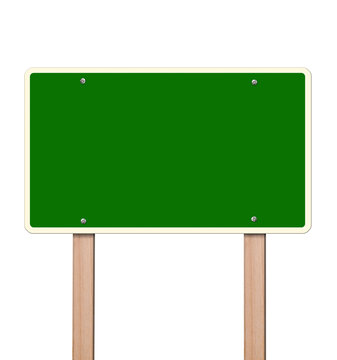 Empty Green Highway Sign