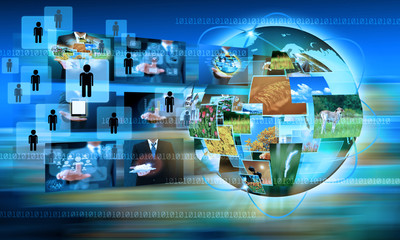 Television and internet production .technology and business conc