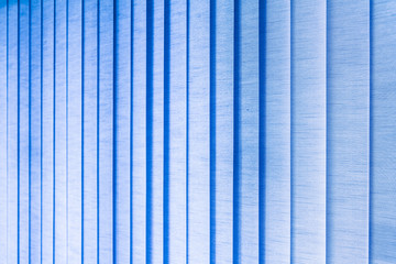 Closed blue fabric blinds curtains