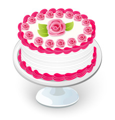 cake with rose of cream