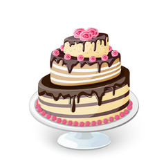 cake with rose of cream