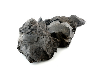 Coal on white background