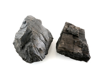 Obraz premium Coal on white background