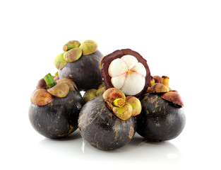 mangosteen on white background