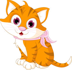 cute cat cartoon posing
