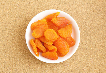 Dried apricots with toothpick