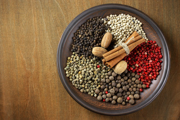 Various spices in plate