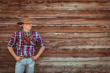 cowboy style man on stable