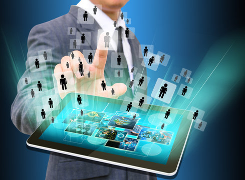 Businessman Choosing the right person in the old texture