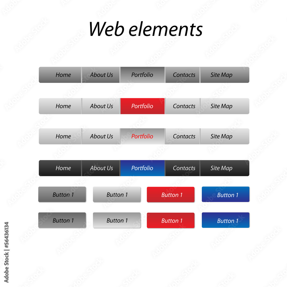 Wall mural website navigation set
