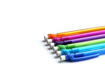 Colorful pencils isolated on white background