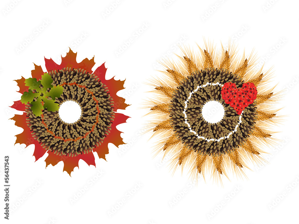 Wall mural autumn wreaths