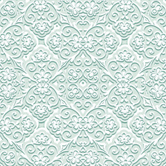 Pale green floral pattern