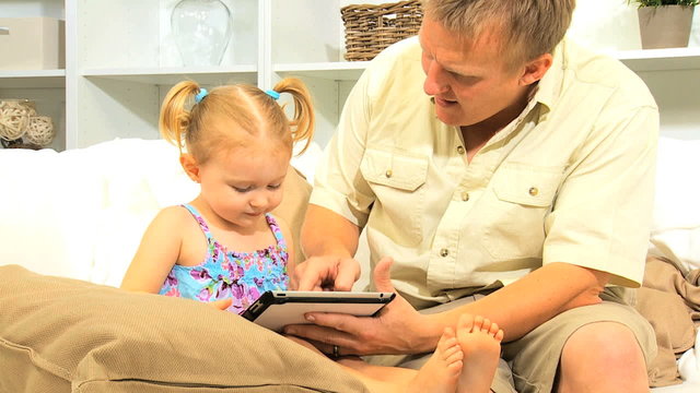 Father Daughter Online Tablet Entertainment