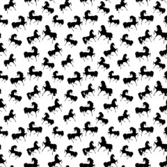 Seamless retro texture with horses