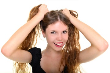 Fototapeta premium girl with long beauty hair