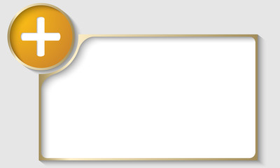 Obraz premium golden text frame with plus sign