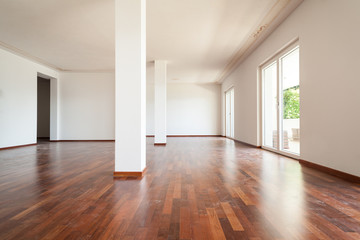 Fototapeta na wymiar interior apartment, large living room with column