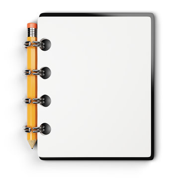 notepad and pencil